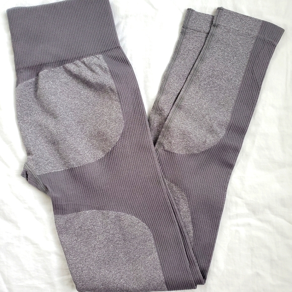 Womens grey stretch workout leggings - Picture 1 of 4